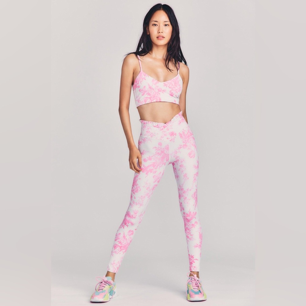LoveShackFancy Pink Floral Leggings